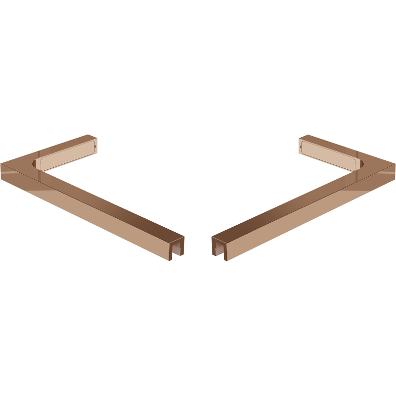 Mexen sada L úhlových držáků pro sprchové dveře a panely 6-8 mm, růžové zlato - 830-12-60