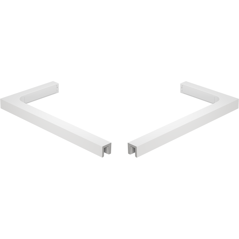 Mexen sada úhelníkových konzol L pro sprchové stěny 10 mm, bílá - 800-07-20