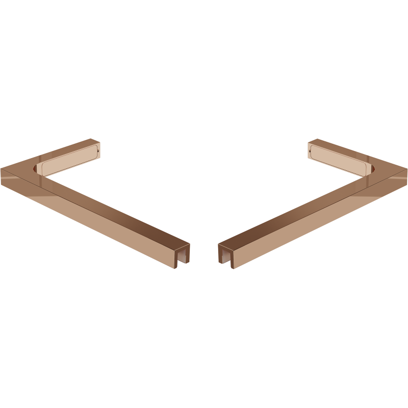 Mexen sada úhelníků L pro sprchové stěny 10 mm, růžové zlato - 800-07-60