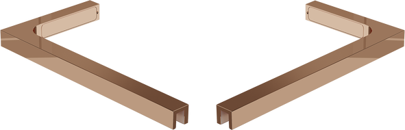 Mexen sada L úhlových podpěr pro sprchové stěny 10 mm, růžové zlato - 800-07-60