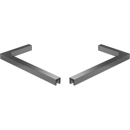 Mexen sada L úhlových podpěr pro sprchové stěny 10 mm, kartáčovaná zbraňově šedá - 800-07-66