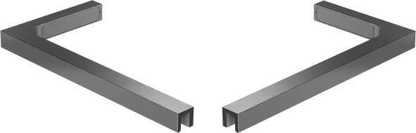 Mexen sada L úhlových podpěr pro sprchové stěny 10 mm, kartáčovaná zbraňově šedá - 800-07-66