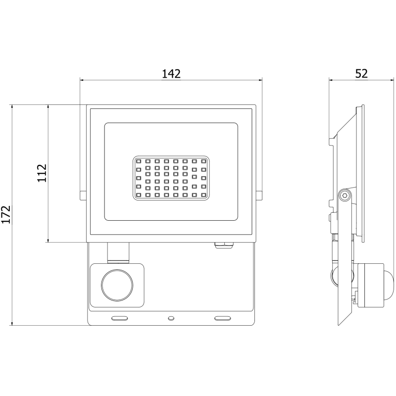 Mexen Luxpro LED reflektor s pohybovým senzorem, 30W, Neutrální - 4000K, 2700 lm, černý - L235-030-40-70