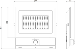 Mexen Luxpro LED reflektor s pohybovým senzorem, 100W, Studená - 6500K, 9000 lm, černý - L235-100-65-70