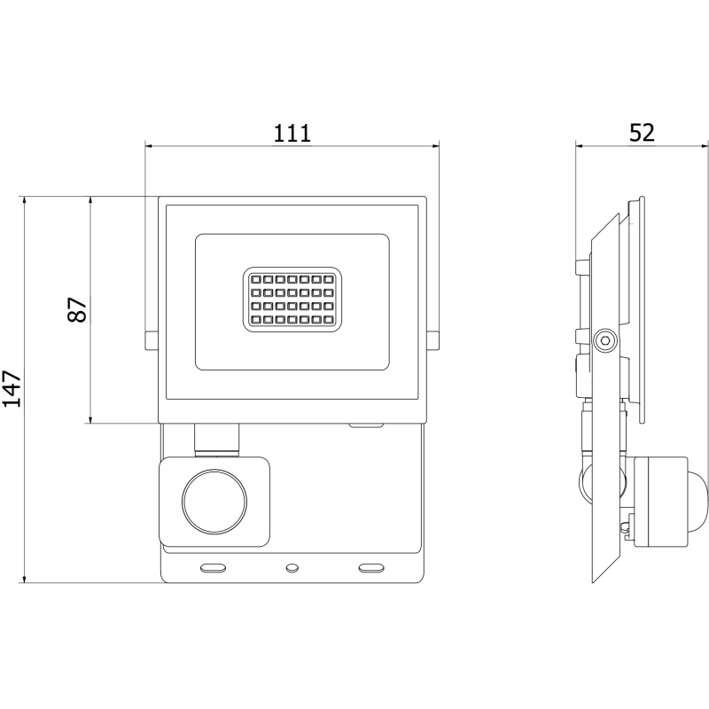 Mexen Luxpro+ LED svítilna s pohybovým senzorem, 20W, Neutrální - 4000K, 2200 lm, bílá - L236-020-40-20
