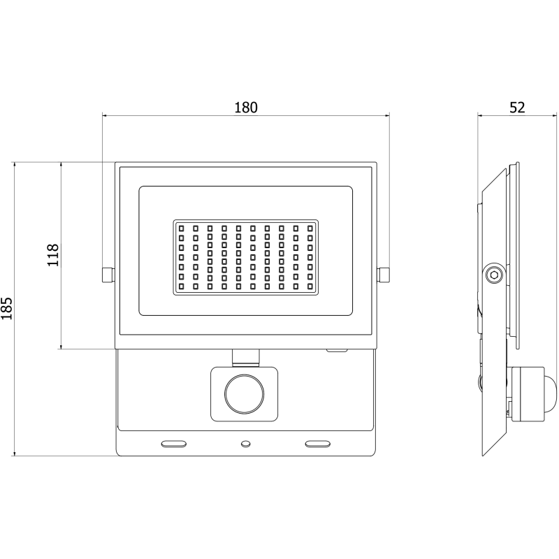 Mexen Luxpro+ LED reflektor s pohybovým senzorem, 50W, Studená - 6500K, 5500 lm, bílý - L236-050-65-20