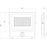 Mexen Luxpro+ LED reflektor s pohybovým senzorem, 100W, Studená - 6500K, 11000 lm, bílý - L236-100-65-20