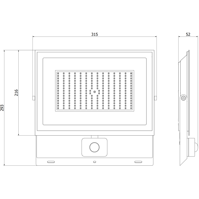 Mexen Luxpro+ LED reflektor s pohybovým senzorem, 150W, Studená - 6500K, 16500 lm, černý - L236-150-65-70
