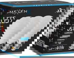Mexen Nova 3x LED žárovka E27, A60, 6W, Studená - 6500K, 630 lm - L100-E27-0665-01x03