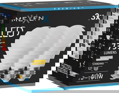 Mexen Nova 3x LED žárovka E27, A60, 7W, Teplá - 3000K, 735 lm - L100-E27-0730-01x03