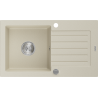 Mexen Pablo žulový dřez s odkapávačem 1-komorový 752 x 436 mm, béžový, chromový sifon - 6510751010-69