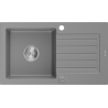 Mexen Pablo žulový dřez s odkapávačem 1-komorový 752 x 436 mm, šedý, sifon chrom - 6510751010-71