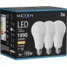Mexen Nova 3x Žárovka LED E27, A70, 18W, Teplá - 3000K, 1890 lm - L100-E27-1830-01x03