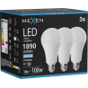 Mexen Nova 3x LED žárovka E27, A70, 18W, Studená - 6500K, 1890 lm - L100-E27-1865-01x03