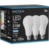 Mexen Nova 3x LED žárovka E27, A70, 20W, Studená - 6500K, 2100 lm - L100-E27-2065-01x03