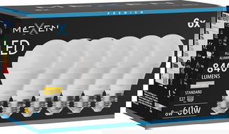 Mexen Nova 6x LED žárovka E27, A60, 8W, Teplá - 3000K, 840 lm - L100-E27-0830-01x06