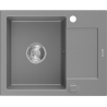 Mexen Enzo granitový jednodřez s odkapávačem 576 x 465 mm, šedý, sifon chrom - 6506571005-71