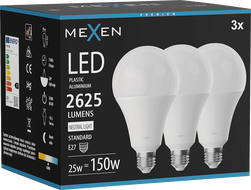 Mexen Nova 3x LED žárovka E27, A95, 25W, Neutrální - 4000K, 2625 lm - L100-E27-2540-01x03
