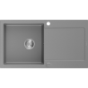 Mexen Leo granitový dřez s 1 komorou a odkapávačem 900 x 500 mm, šedý, sifon chrom - 6501901010-71