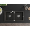 Mexen Mario granitový dřez 2-komorový 820 x 436 mm, černý/zlatý metalický, sifon chrom - 6504822000-75