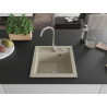Mexen Vito granitový dřez s jednou komorou 520 x 490 mm, béžový, sifon chrom - 6503521000-69