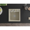 Mexen Vito granitový dřez s jednou komorou 520 x 490 mm, béžový, sifon chrom - 6503521000-69