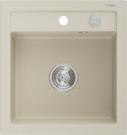 Mexen Vito kuchyňský dřez granitový 1-komorový 520 x 490 mm, béžový, sifon chrom - 6503521000-69