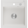 Mexen Vito granitový dřez 1-komorový 520 x 490 mm, bílý, sifon chrom - 6503521000-20