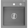 Mexen Vito granitový dřez 1-komorový 520 x 490 mm, šedý, sifon chrom - 6503521000-71