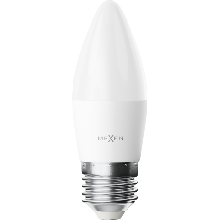 Mexen Nova 3x LED žárovka E27, C37, 5W, Studená - 6500K, 525 lm - L102-E27-0565-01x03