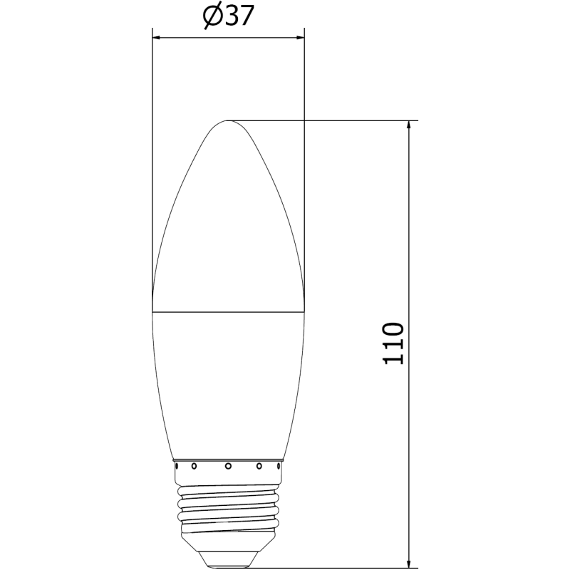 Mexen Nova 6x LED žárovka E27, C37, 10W, Studená - 6500K, 1055 lm - L102-E27-1065-01x06
