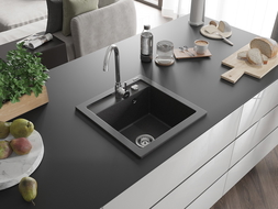 Mexen Vito 1-miskový granitový dřez 520 x 490 mm, Skvrnitá černá - 6503521000-76