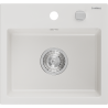 Mexen Milo dřez granitový 1-komorový 435 x 410 mm, bílý, sifon chrom - 6505441000-20
