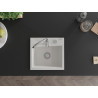 Mexen Milo granitový dřez 1-komorový 435 x 410 mm, bílý, sifon chrom - 6505441000-20
