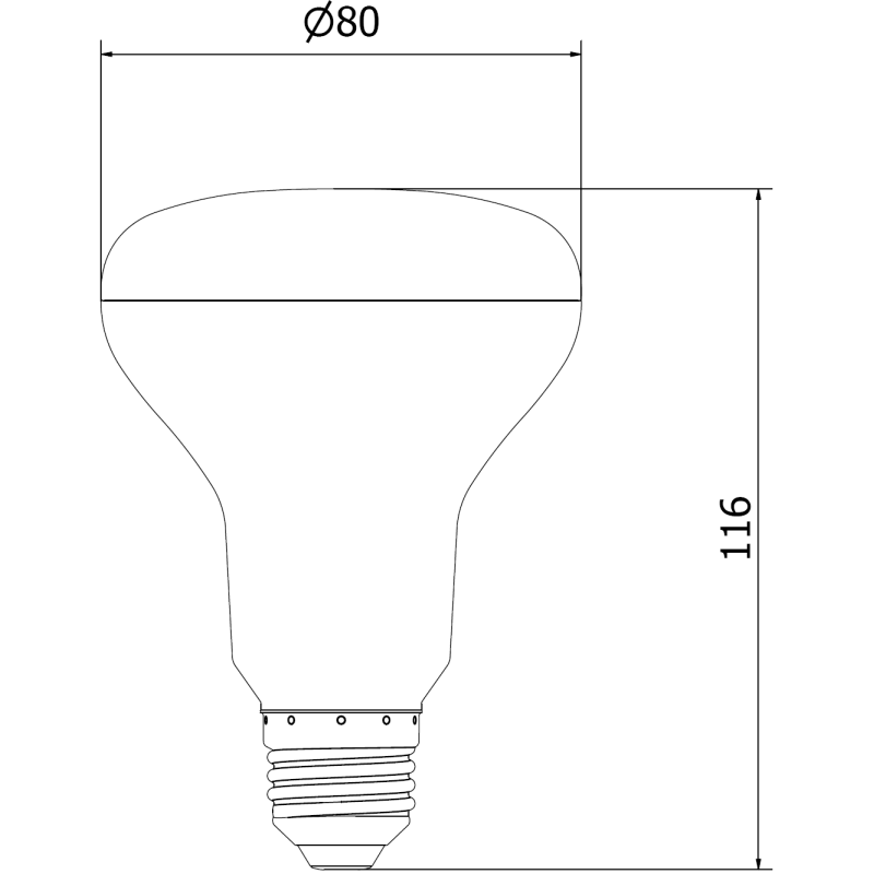Mexen Nova 6x LED žárovka E27, R80, 15W, Studená - 6500K, 1575 lm - L105-E27-1565-01x06