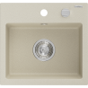 Mexen Milo granitový dřez 1-komorový 435 x 410 mm, béžový, sifon chrom - 6505441000-69