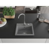 Mexen Milo Granitový jednodřez 435 x 410 mm, šedý, sifon chrom - 6505441000-71