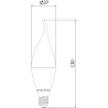 Mexen Nova 6x LED žárovka plamen E14, C37, 10W, Studená - 6500K, 1055 lm - L106-E14-1065-01x06