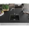 Mexen Milo granitový dřez jedno-komorový 435 x 410 mm, černý/zlatý metalik, sifon chrom - 6505441000-75