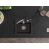 Mexen Milo granitový dřez jedno-komorový 435 x 410 mm, černý/zlatý metalik, sifon chrom - 6505441000-75
