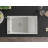 Mexen Elias granitový dřez s 1 komorou a odkapávačem 795 x 480 mm, bílý, chromový sifon - 6511791005-20