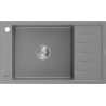 Mexen Elias jednodřezový granitový kuchyňský dřez s odkapávačem 795 x 480 mm, šedý, syfon chrom - 6511791005-71