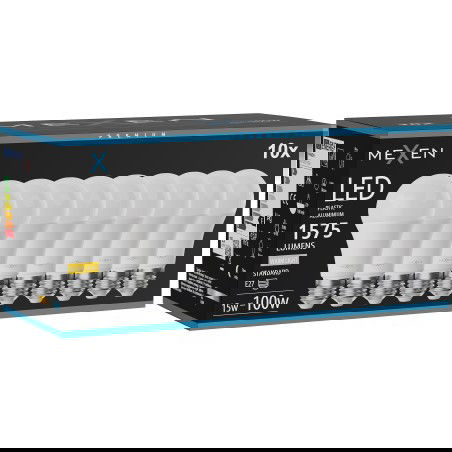 Mexen Nova 10x Žárovka LED E27, A60, 15W, Teplá - 3000K, 1575 lm - L100-E27-1530-01x10