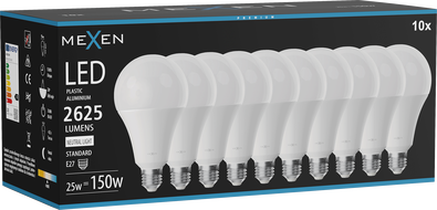 Mexen Nova 10x LED žárovka E27, A95, 25W, Neutrální - 4000K, 2625 lm - L100-E27-2540-01x10