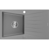 Mexen Cesar dřez žulový jednokomorový s odkapávačem 775 x 470 mm, šedý, sifon chrom - 6514771010-71