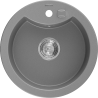 Mexen Diego granitový dřez 1-komorový 488 x 480 mm, šedý, sifon chrom - 6512481000-71