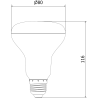 Mexen Nova 10x LED žárovka E27, R80, 12W, Studená - 6500K, 1260 lm - L105-E27-1265-01x10