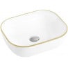 Mexen Mirabel umyvadlo na desku 50 x 40 cm, bílá/zlatá - 22115005