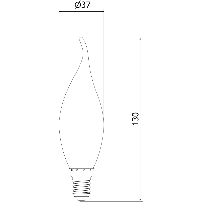 Mexen Nova 10x LED žárovka plamínek E14, C37, 8W, Teplá - 3000K, 840 lm - L106-E14-0830-01x10
