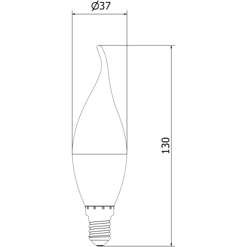 Mexen Nova 10x LED žárovka plamen E14, C37, 8W, Studená - 6500K, 840 lm - L106-E14-0865-01x10